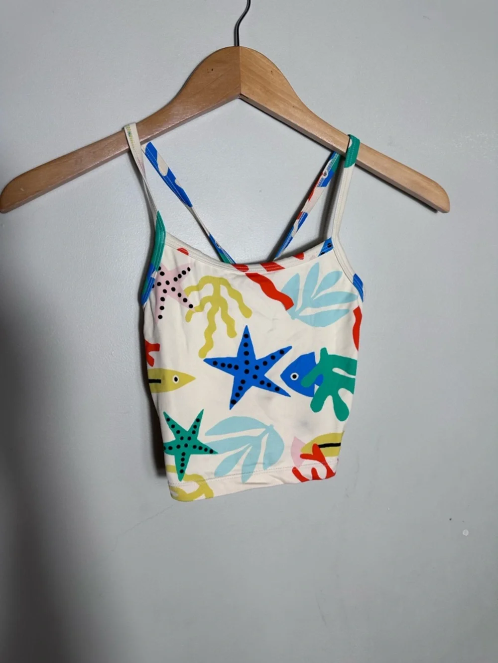 Hannah Anderson girls swim top multicolor ocean sea theme